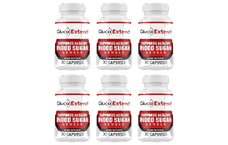 Six bottles of Gluco Extend blood sugar support capsules